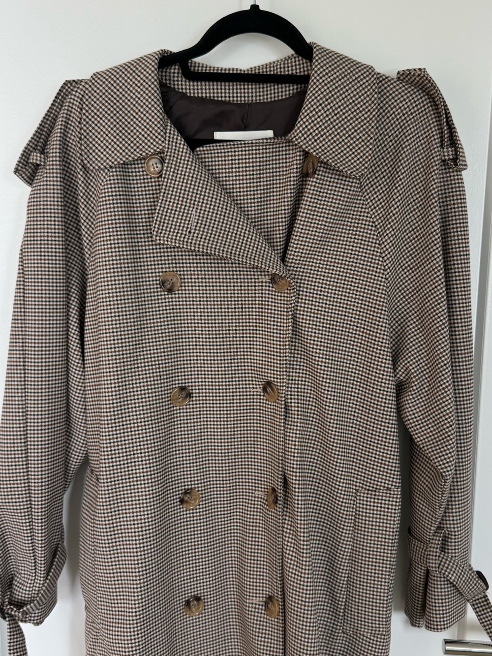 Houndstooth Trench Coat - Picture 4 of 5